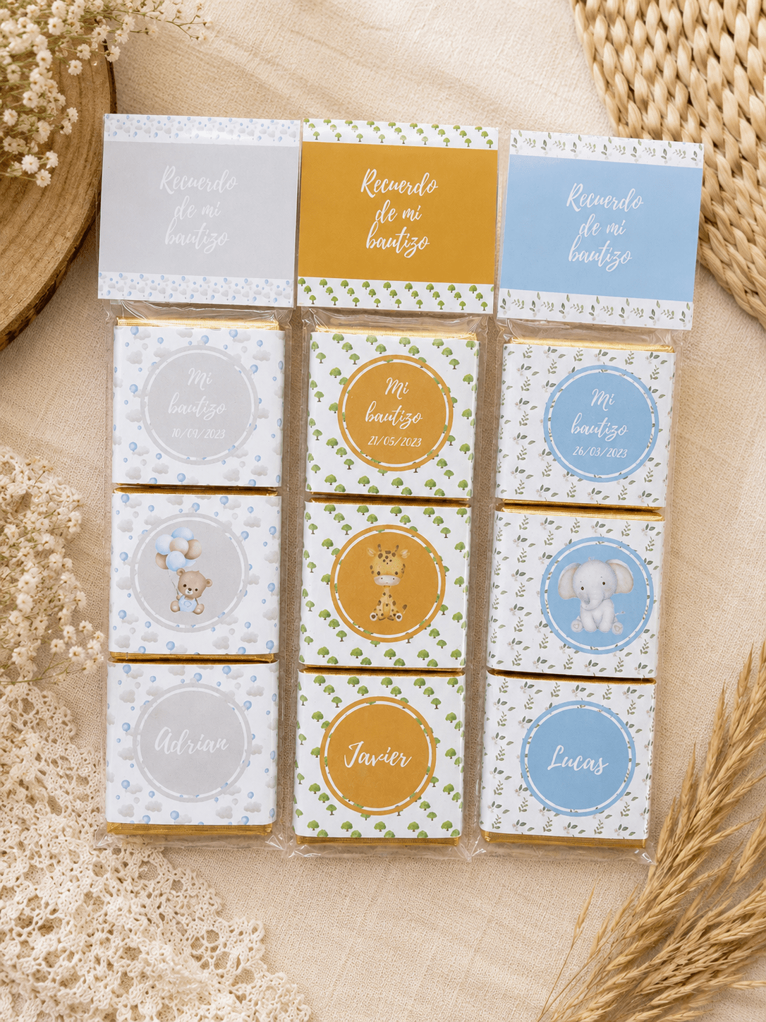 Pack de 3 chocolatinas personalizadas