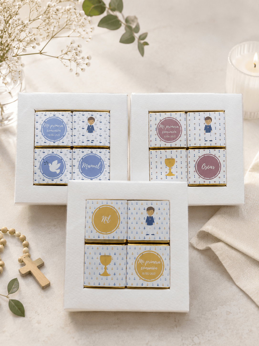Pack de 4 chocolatinas personalizadas