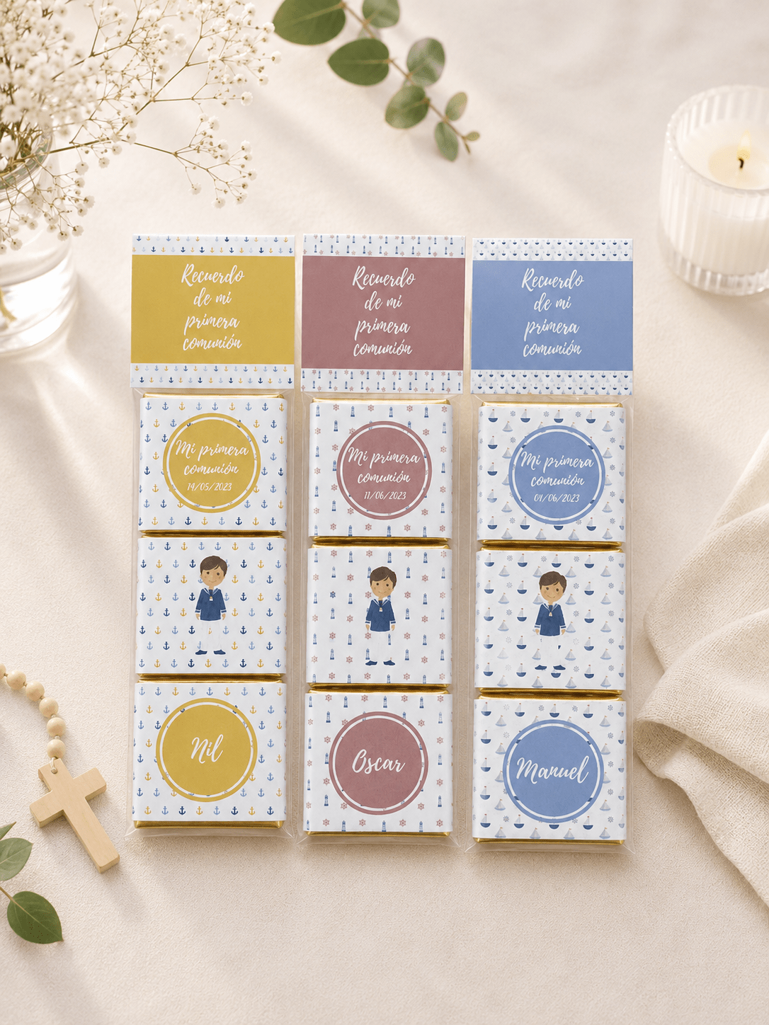 Pack de 3 chocolatinas personalizadas