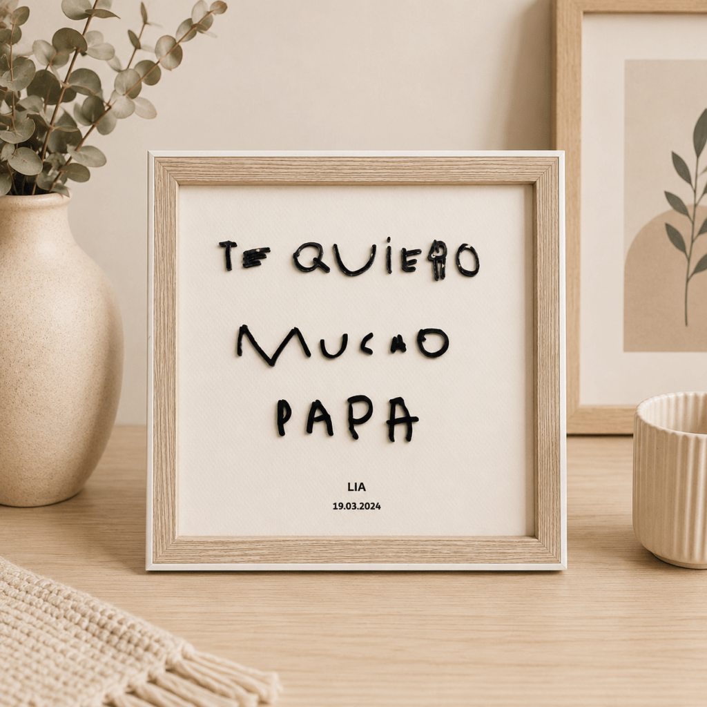 Cuadro te quiero mucho papa escrito por tu hijo/a