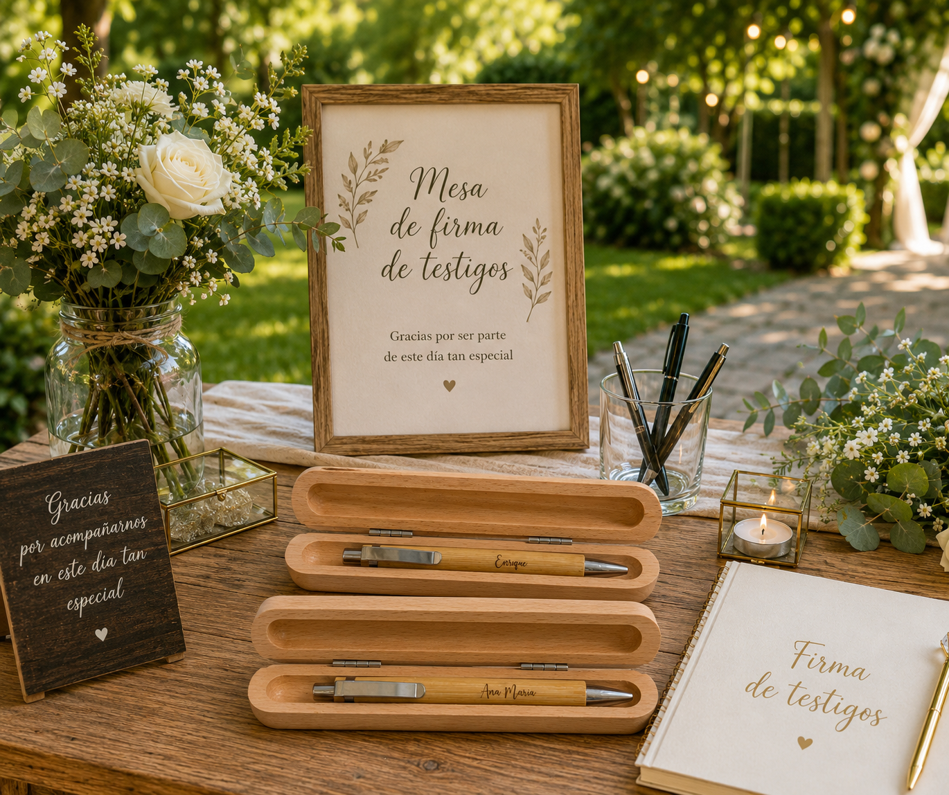 Caja y bolígrafo personalizados para testigos - Imagen 2