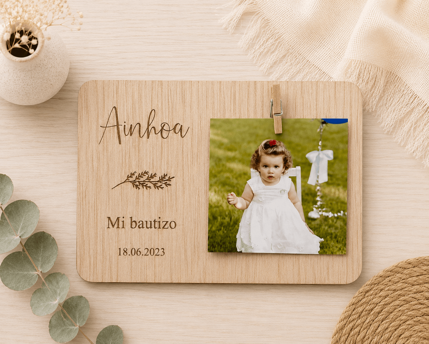Porta foto con pinza e imán (grande)