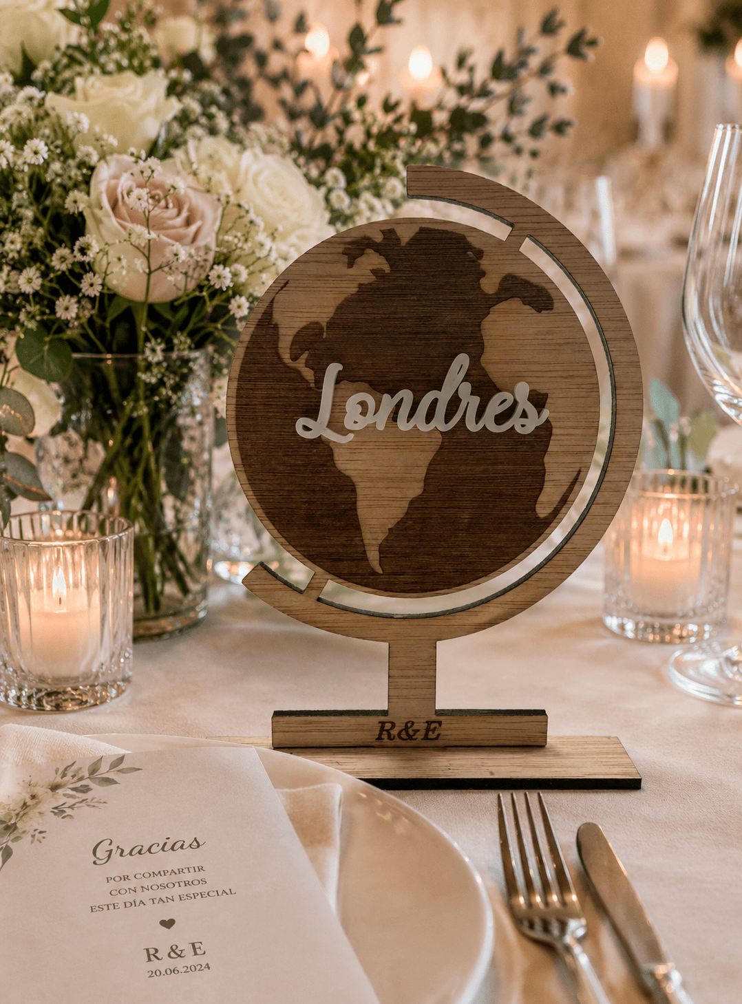 Placas mundo por países en metacrilato para mesas en calabó
