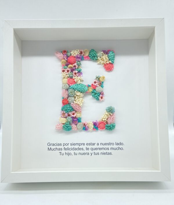 Cuadro de inicial con flores