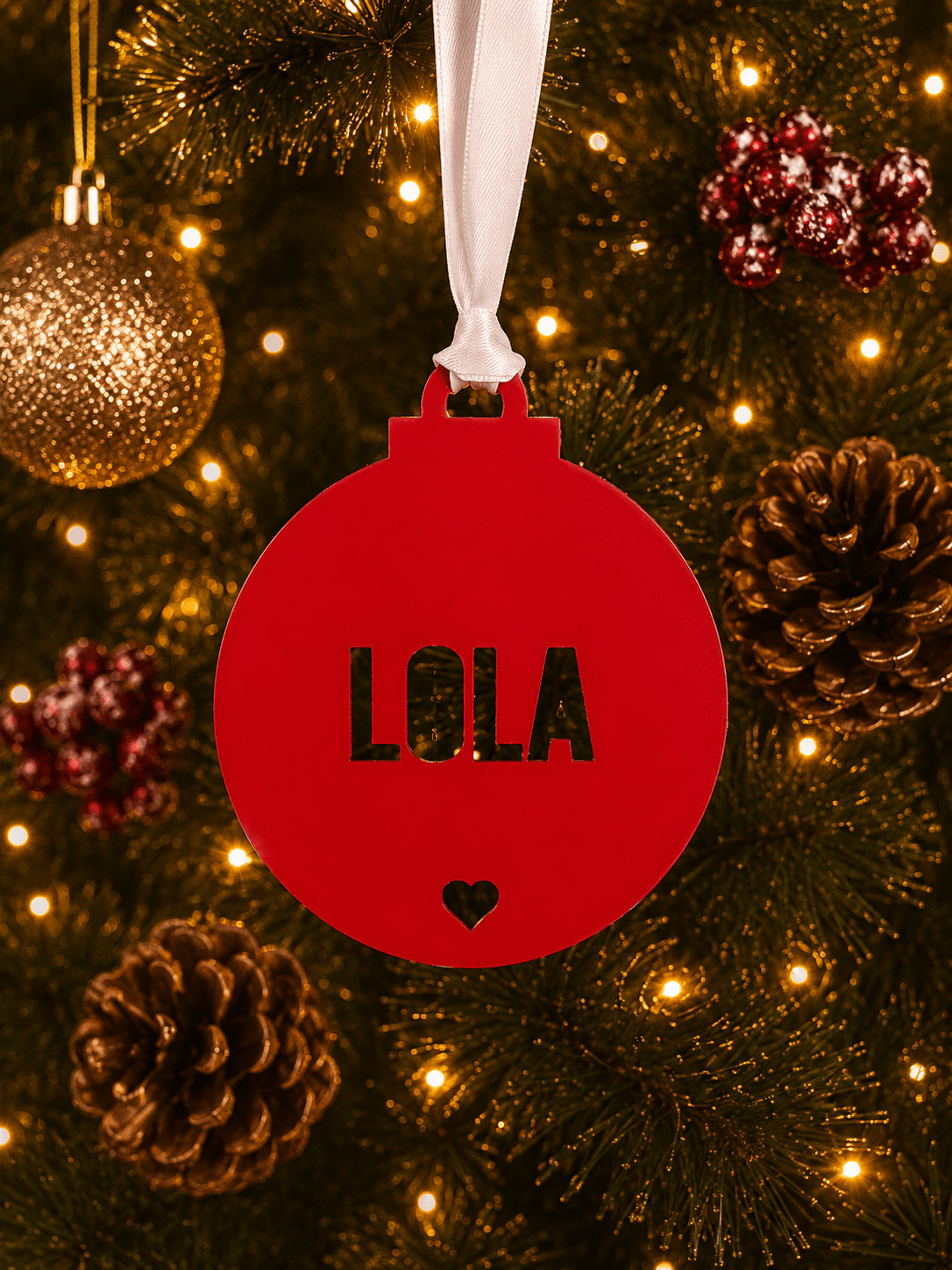 Bola de Navidad metacrilato corazón