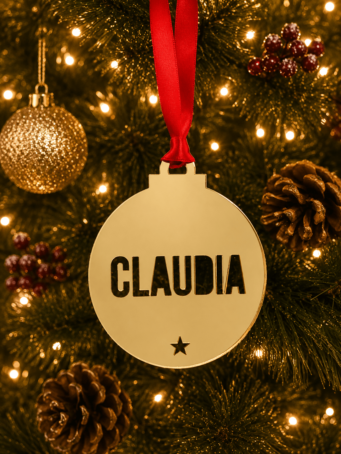 Bola de Navidad metacrilato estrella