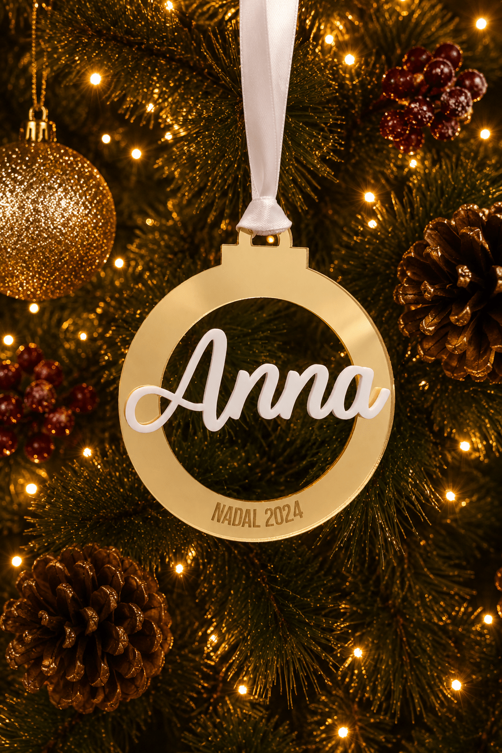 Bola de Navidad metacrilato con nombre