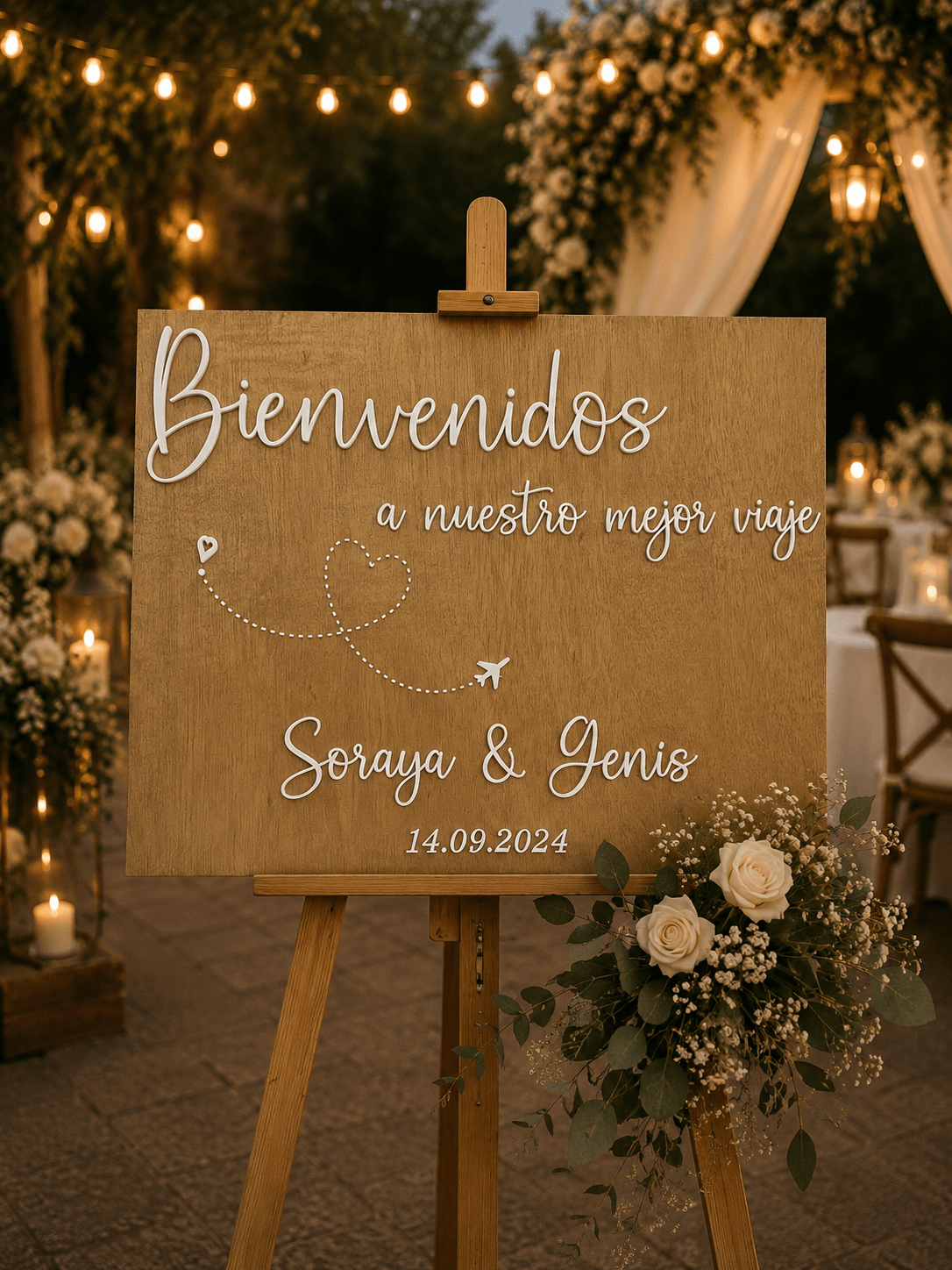 Cartel bienvenida boda
