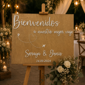 Cartel bienvenida boda