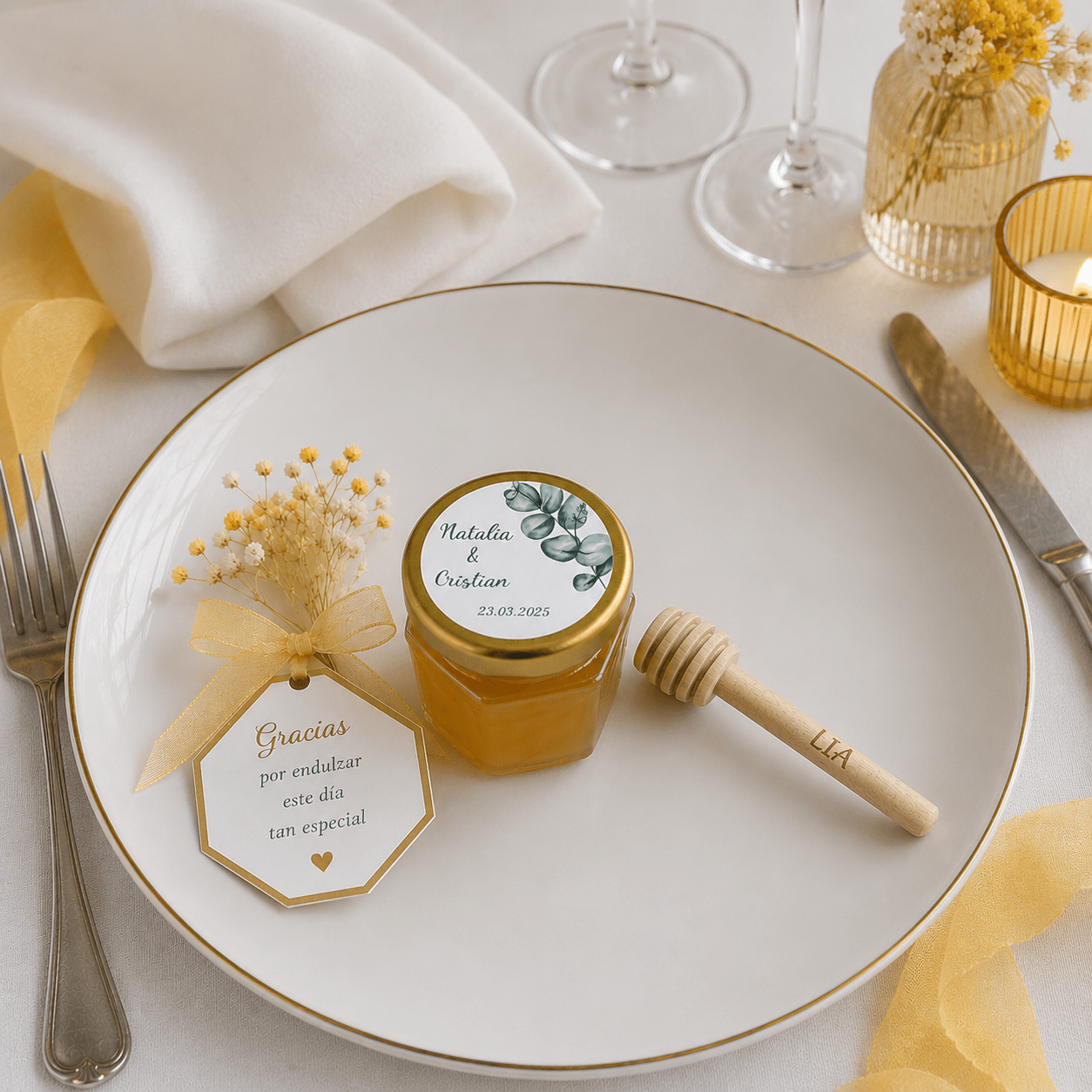 Tarro de miel personalizado