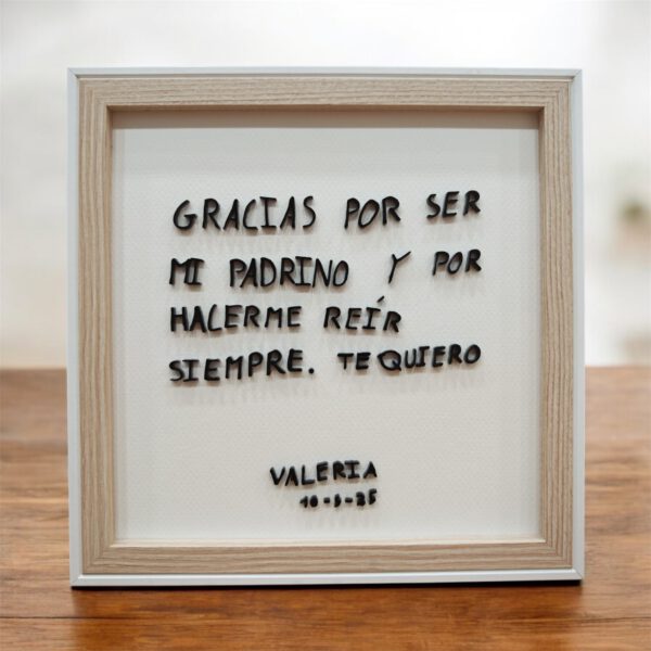 Cuadro agradecimiento escrito por tu hijo/a