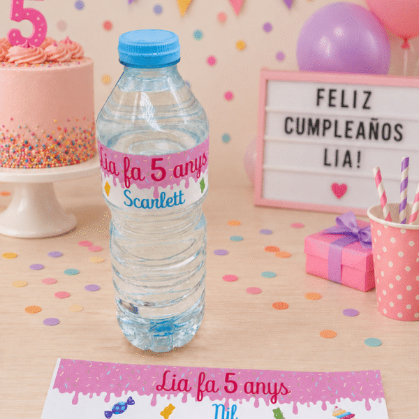 Etiquetas para botellas de agua personalizadas