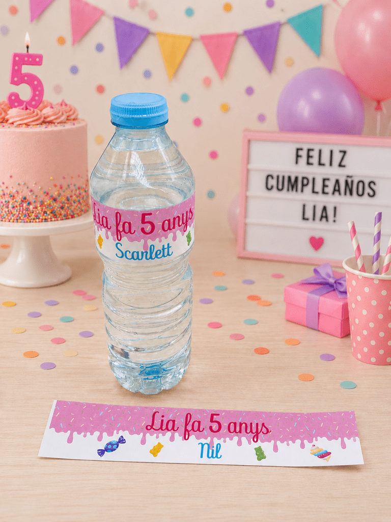 Etiquetas para botellas de agua personalizadas