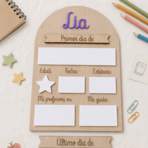 Placa mi primer y último día de curso