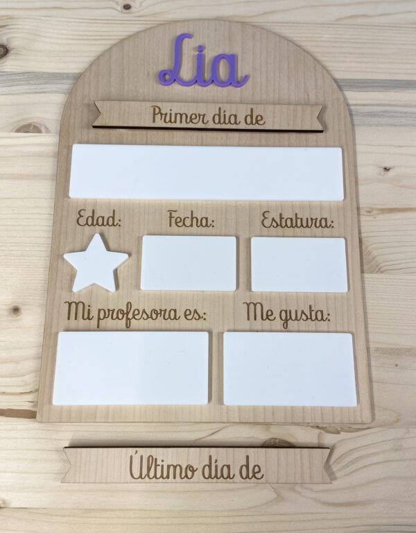 Placa mi primer y último día de curso