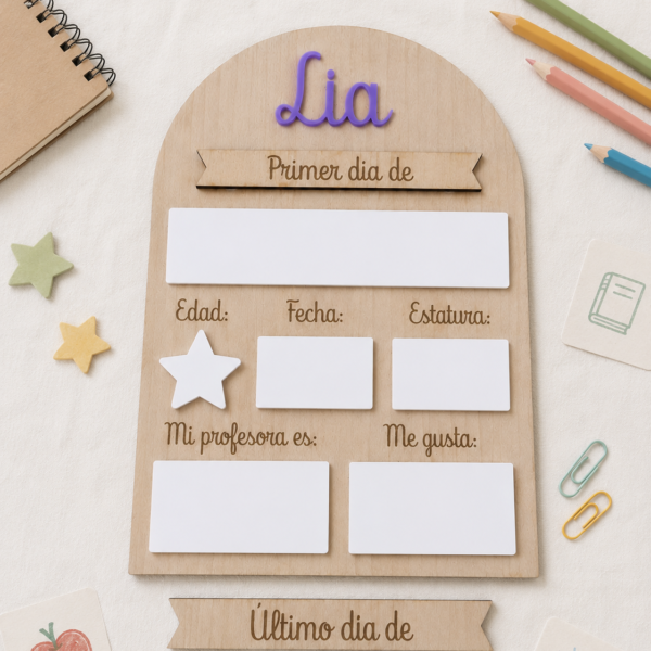 Placa mi primer y último día de curso