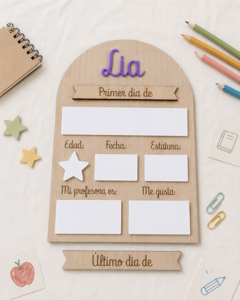 Placa mi primer y último día de curso