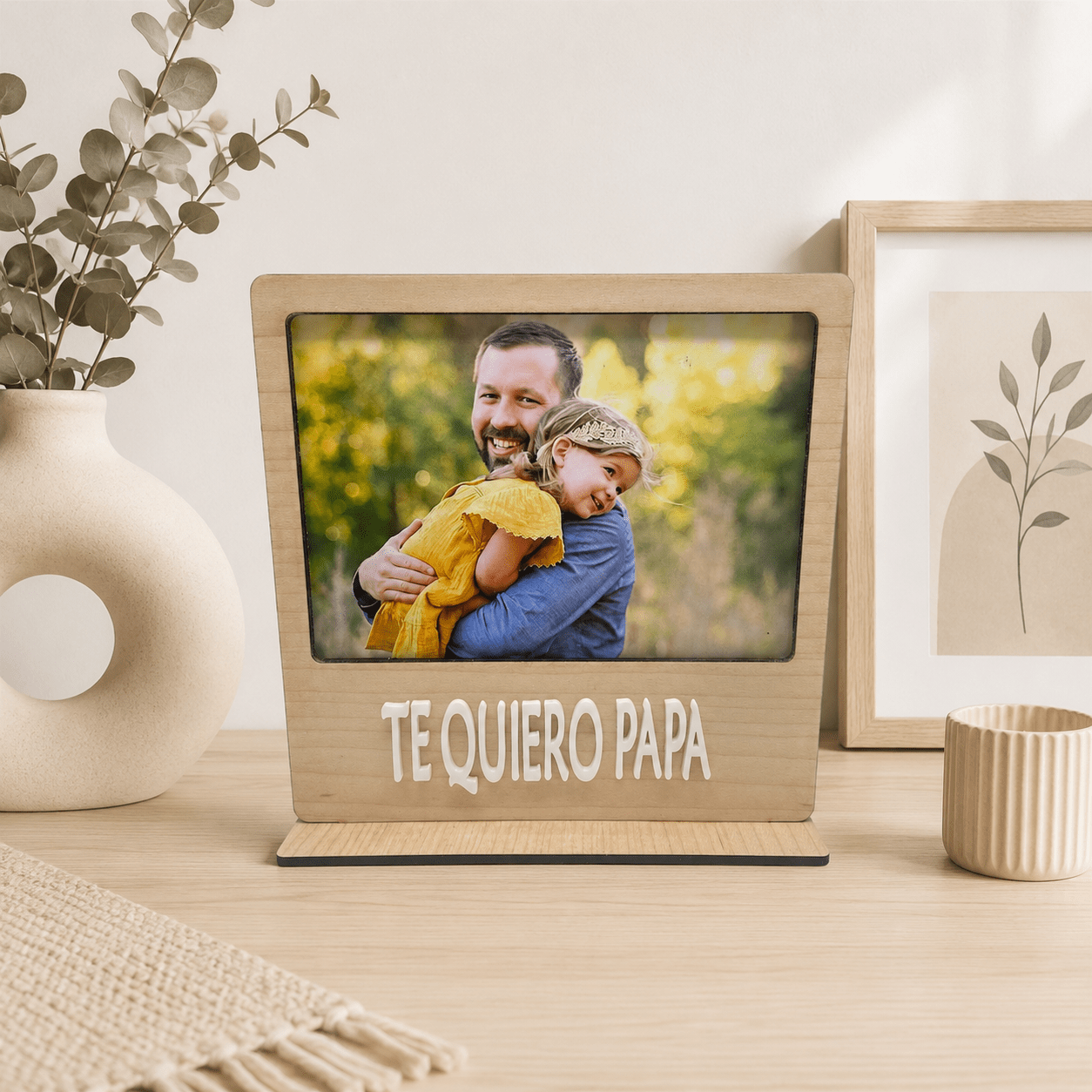 Portafotos te quiero papa en metacrilato