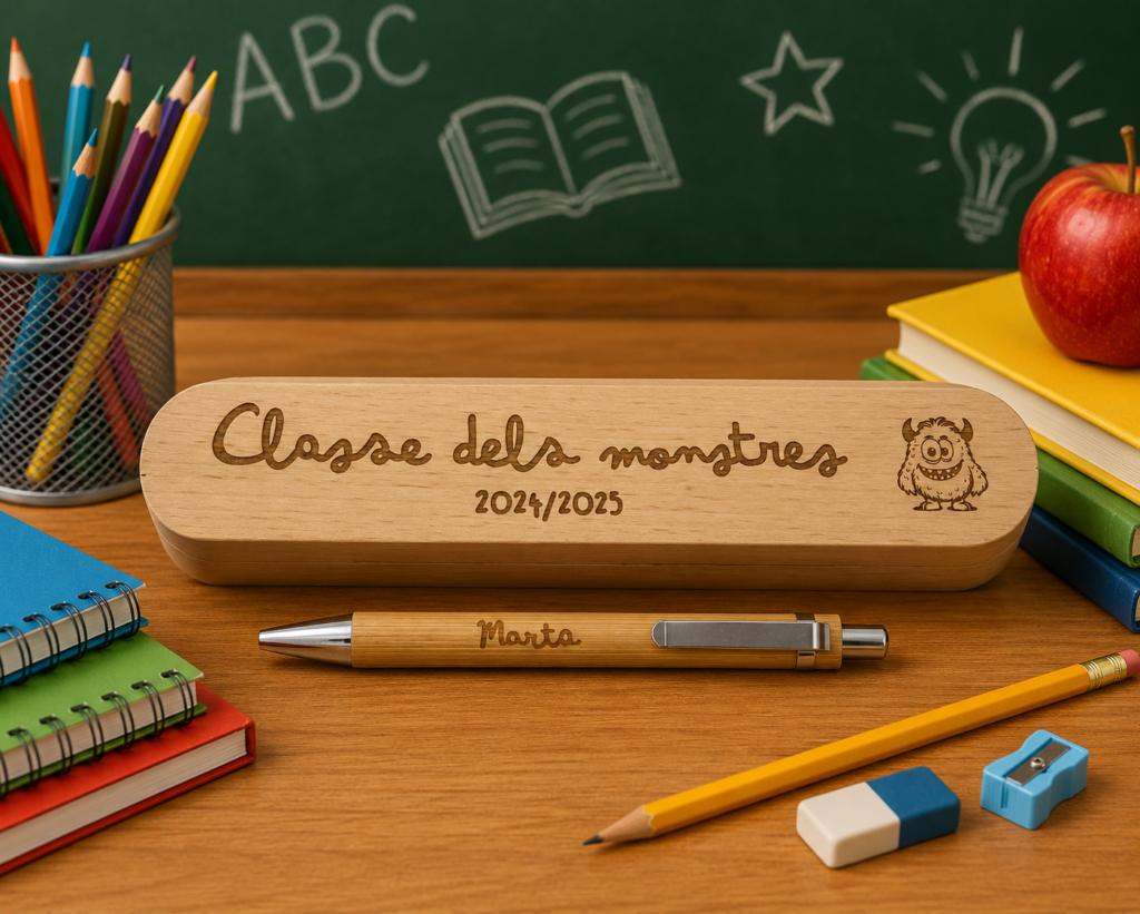 Caja para bolígrafo y bolígrafo para profesores