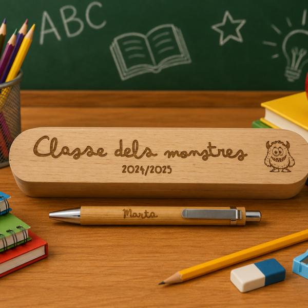 Caja para bolígrafo y bolígrafo para profesores