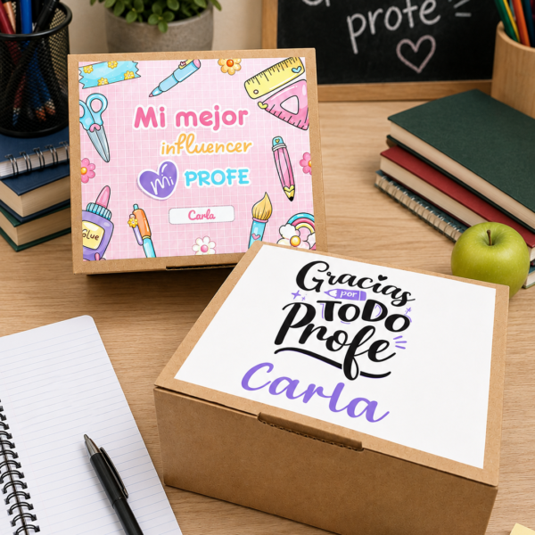Cajas pequeñas sorpresa para profesores