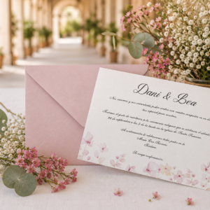 Invitaciones de boda flores rosas