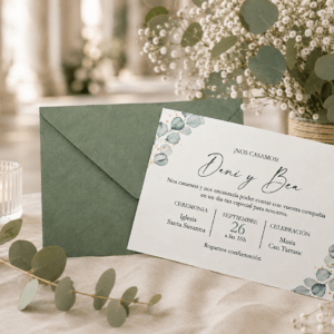Invitaciones de boda eucalipto