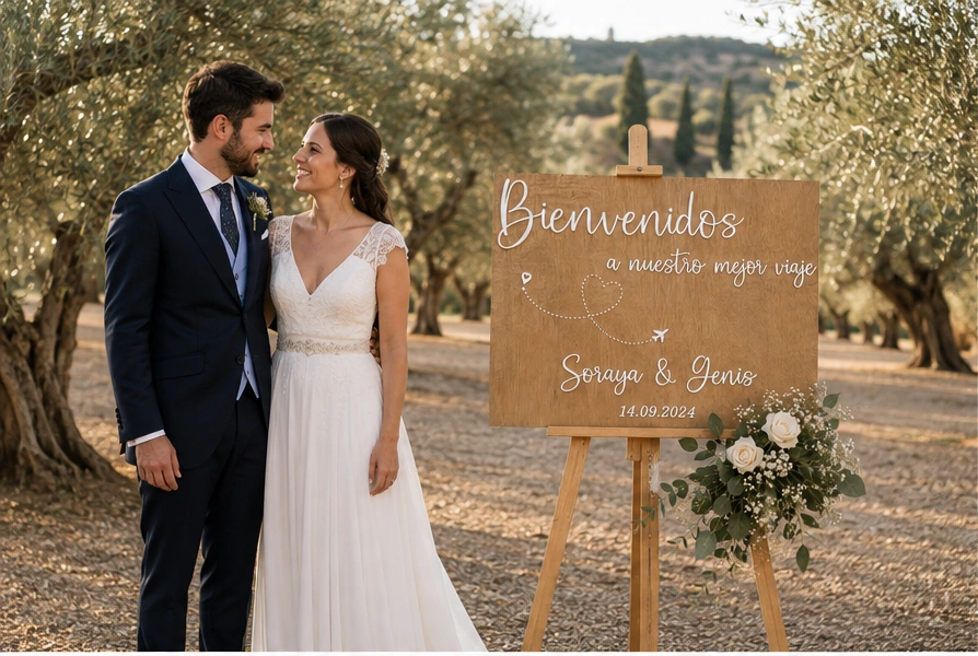Fotografía de La boda de Soraya & Genís en un olivar de Jaén — Bodas Reales | Complementos Dalia